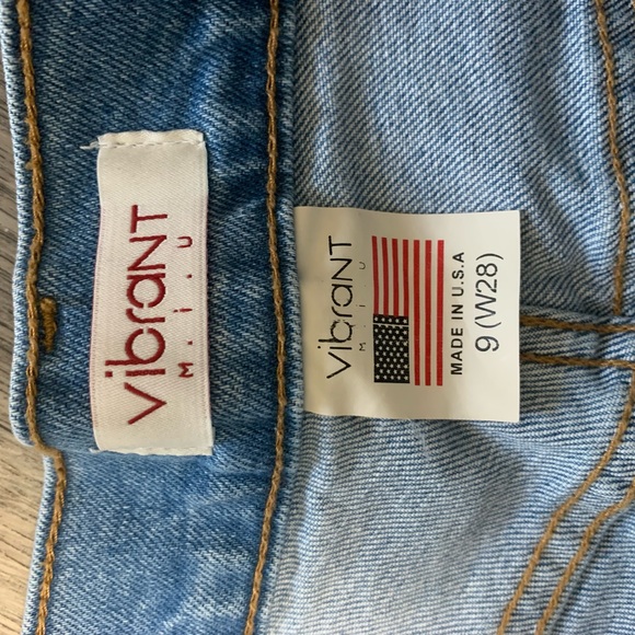 VIBRANT MiU USA vintage style high rise cut off jean shorts - Picture 4 of 5